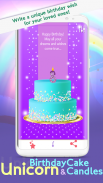 Unicorn Birthday Cake and Candles screenshot 5