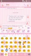 Lovely Bunny Pink SMS Tema de mensajes screenshot 3