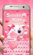 Smile Kitty GO Keyboard Theme screenshot 1