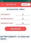 UPS Inverter Battery Backup time Sizing Calculator screenshot 0