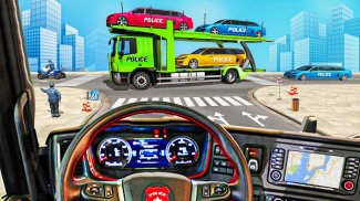 Police Limo Car Transporter - Transport Car Games screenshot 3