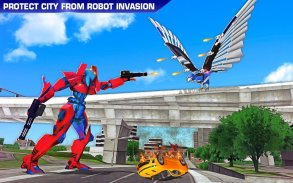 Flying Police Eagle Bike Robot Hero: Robot Games screenshot 3
