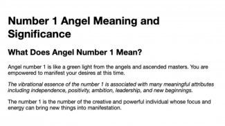 Number 1 Angel Meaning and Significance screenshot 2