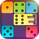 Dominoes puzzle - merge blocks with same numbers Icon