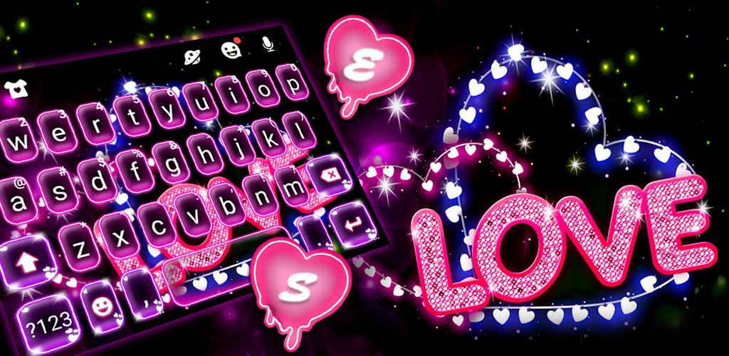 neon love keyboard theme