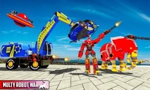 Excavator Robot Car Game:UFO Robot Elephant Game screenshot 18