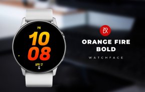 Orange Fire Bold Watch Face screenshot 1