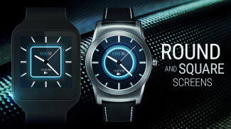 Blue Carbon Analog Watch Face screenshot 1