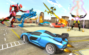 Flying Robot Car Transform War screenshot 8