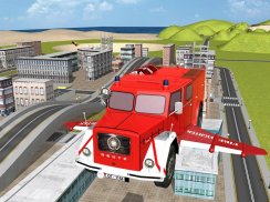 Flying Firetruck City Pilot 3D screenshot 7