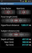 Vink DOF Calculator Lite screenshot 1