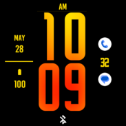 Orange Fire XL Watch Face screenshot 1