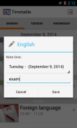 Timetable screenshot 2