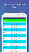 Cable trays size calculator screenshot 7