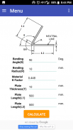 Sheet Bending Calculator screenshot 1