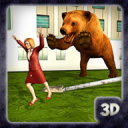 หมีสีเทาหมัดเมืองโจมตีเมือง 3d Icon