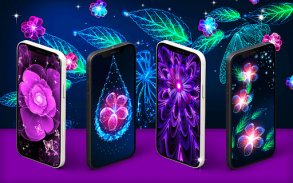 Glowing flowers live wallpaper screenshot 2