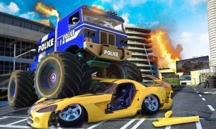 US Police Monster Truck Transform Robot War Games screenshot 4