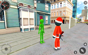 Santa Claus Stickman - Rope Hero Gangster Crime screenshot 1