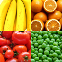 Meyve ve sebze, fındık ve çilek - Resim sınav Icon