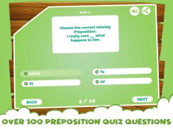 App Quiz sur les prépositions d'apprentissage screenshot 3
