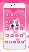 Cute Pink Kitty Theme screenshot 0