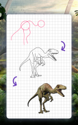 Cara melukis dinosaur. Pelajaran menggambar screenshot 7
