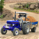 Village Tractor Trolley Driver Icon