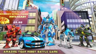 Robot Mobil Putih Tiger Robot Car Transform Game screenshot 1