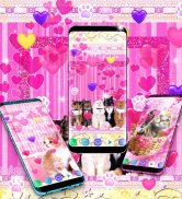 Cute pink kitty live wallpaper screenshot 2