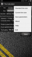 Tire calculator screenshot 3