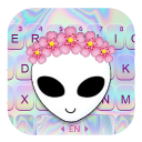 Тема для клавиатуры Cute Alien Icon