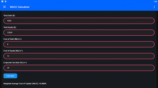 WACC Calculator screenshot 1