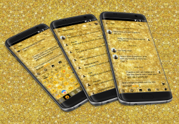 SMS Messages Glitter Gold Glass Theme screenshot 0