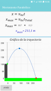 Movimiento Parabólico de Proyectiles screenshot 0