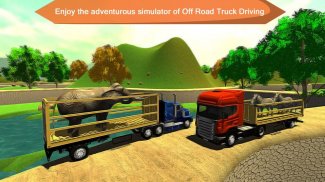 越野动物货运卡车拖车驾驶模拟器2018年：在越野丛林驾驶重型卡车 screenshot 0