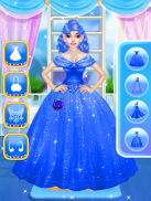 Blauwe prinses - make-over games: makeup aankleden screenshot 5