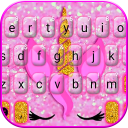 Pink Glisten Unicorn Cat Tema de teclado Icon