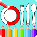 Kitchen Cooking Coloring Book - Kids Coloring Pags Icon