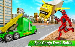 Flying Cargo Transport Truck Transform Robot Games screenshot 2