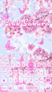 Pink Sakura Keyboard Theme screenshot 3