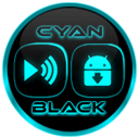 Flat Black and Cyan Icon Pack Free