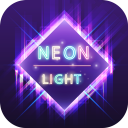 Neon Light Board - Scrolling Neon Text On Photo