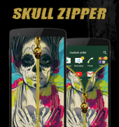 Skull Zipper Lock Screen screenshot 3