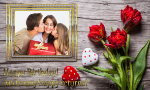 Birthday photo frame greetings screenshot 2