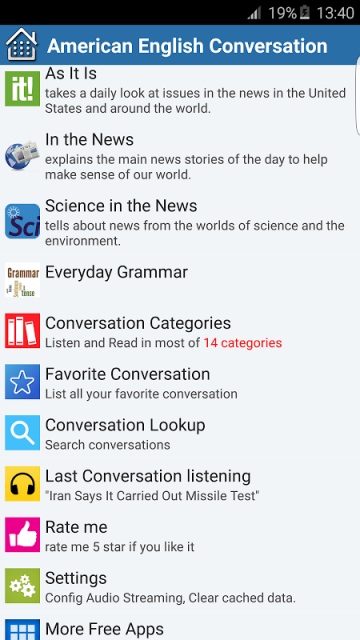 Learning english conversation app