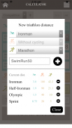 Triathlon time/pace/speed Calculator screenshot 2