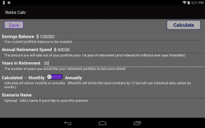 Retirement Calculator Simulato screenshot 1