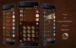 Leather Brown Phone Dial Theme screenshot 1