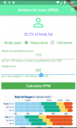 Relative Fat Mass Index (RFM) calculator DEXA like screenshot 0